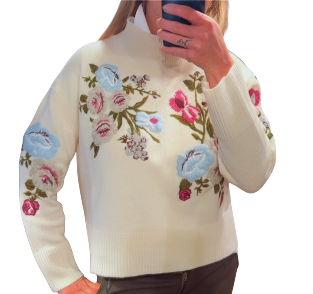 MAGLIA RICAMATA A MANO